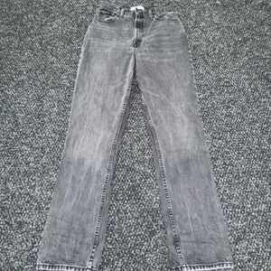 Abercrombie & Fitch ’90s Straight Ultra High Rise Jeans 26 2R Grey Wash Curve